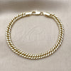 Pulsera Básica 03.213.0436.07 Oro Laminado, Pulido, Tono Dorado (Grosor 05.5 MM, 8 Pulgadas de Largo)