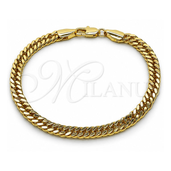 Pulsera Básica 03.213.0436.07 Oro Laminado, Pulido, Tono Dorado (Grosor 05.5 MM, 8 Pulgadas de Largo)