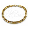 Pulsera Básica 03.213.0436.07 Oro Laminado, Pulido, Tono Dorado (Grosor 05.5 MM, 8 Pulgadas de Largo)
