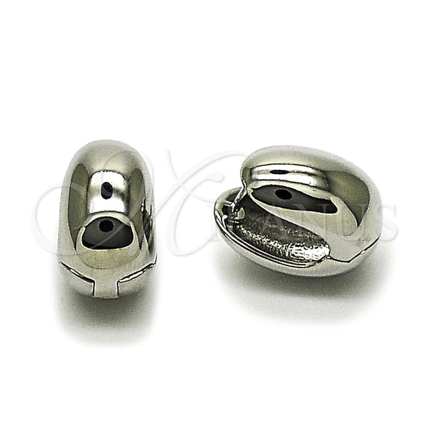 Argolla Huggie 02.213.0924.15 Rodio Laminado, Pulido, Rodinado