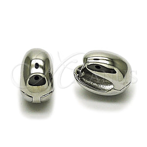 Argolla Huggie 02.213.0924.15 Rodio Laminado, Pulido, Rodinado