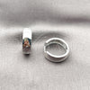 Argolla Huggie 02.213.0584.1.18 Rodio Laminado, Pulido, Rodinado