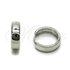 Argolla Huggie 02.213.0584.1.18 Rodio Laminado, Pulido, Rodinado