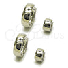 Argolla Huggie 02.213.0584.1.18 Rodio Laminado, Pulido, Rodinado
