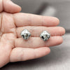 Argolla Huggie 02.213.0926.16 Rodio Laminado, con Zirconia Cubica Blanca, Pulido, Rodinado