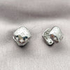 Argolla Huggie 02.213.0926.16 Rodio Laminado, con Zirconia Cubica Blanca, Pulido, Rodinado