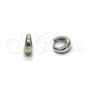 Argolla Huggie 02.213.0706.1.10 Rodio Laminado, Pulido, Rodinado