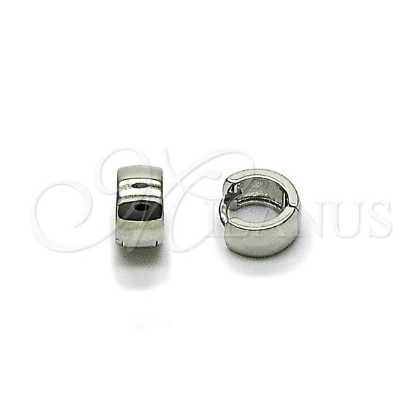 Argolla Huggie 02.213.0584.1.10 Rodio Laminado, Pulido, Rodinado
