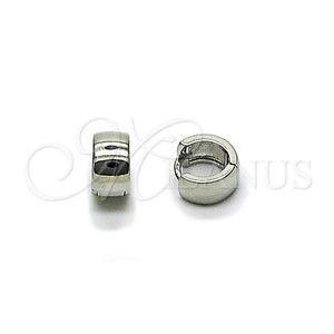 Argolla Huggie 02.213.0584.1.10 Rodio Laminado, Pulido, Rodinado