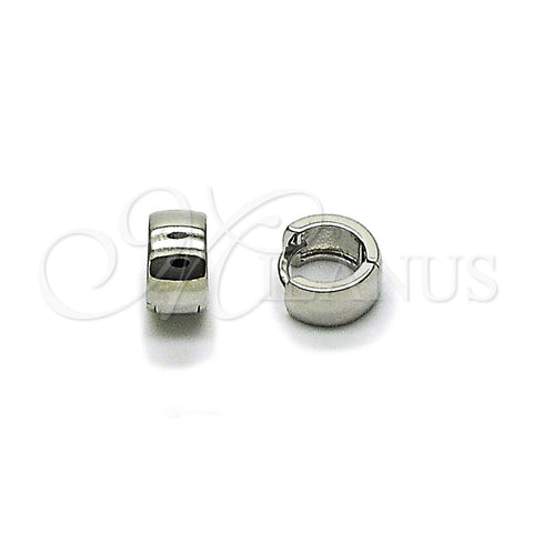 Argolla Huggie 02.213.0584.1.10 Rodio Laminado, Pulido, Rodinado