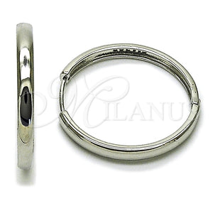 Argolla Huggie 02.213.0583.1.30 Rodio Laminado, Pulido, Rodinado