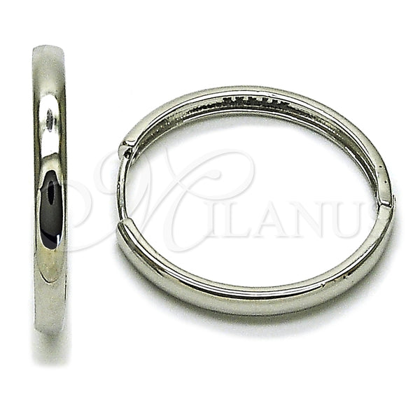 Argolla Huggie 02.213.0583.1.30 Rodio Laminado, Pulido, Rodinado