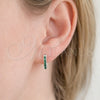 Argolla Huggie 02.213.0796.1.14 Rodio Laminado, con Zirconia Cubica Verde, Pulido, Rodinado