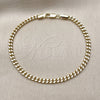 Pulsera Elegante 04.213.0368.07 Oro Laminado, Diseño de Miami Cubana, Pulido, Tono Dorado (Grosor 03.5 MM, 8 Pulgadas de Largo)