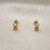 Arete Dormilona 02.456.0015 Oro Laminado, Diseño de Osito, con Zirconia Cubica Blanca, Pulido, Tono Dorado