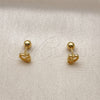Arete Dormilona 02.456.0019 Oro Laminado, Diseño de Corazón, Pulido, Tono Dorado