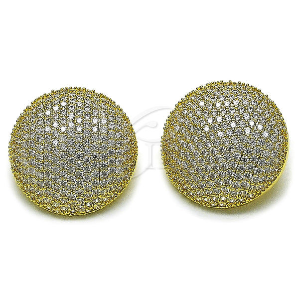 Arete Dormilona 02.457.0001 Oro Laminado, con Zirconia Cubica Blanca, Pulido, Tono Dorado