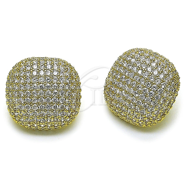 Arete Dormilona 02.457.0002 Oro Laminado, con Zirconia Cubica Blanca, Pulido, Tono Dorado
