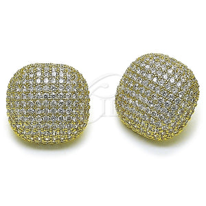 Arete Dormilona 02.457.0002 Oro Laminado, con Zirconia Cubica Blanca, Pulido, Tono Dorado