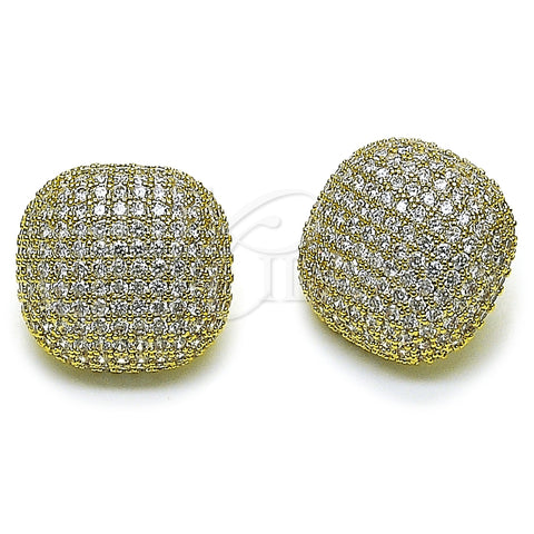 Arete Dormilona 02.457.0002 Oro Laminado, con Zirconia Cubica Blanca, Pulido, Tono Dorado
