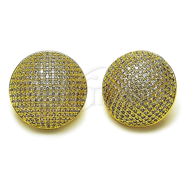 Arete Dormilona 02.457.0004 Oro Laminado, Diseño de Bola, con Zirconia Cubica Blanca, Pulido, Tono Dorado