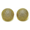 Arete Dormilona 02.457.0004 Oro Laminado, Diseño de Bola, con Zirconia Cubica Blanca, Pulido, Tono Dorado