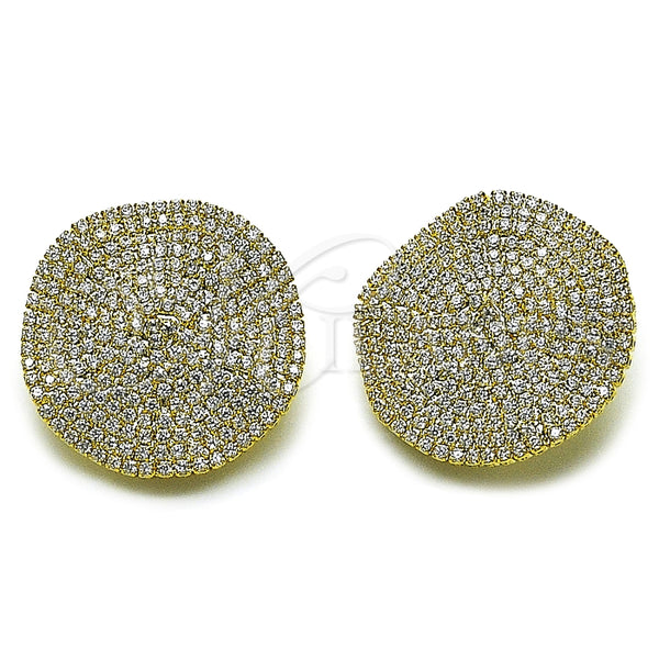 Arete Dormilona 02.457.0007 Oro Laminado, con Zirconia Cubica Blanca, Pulido, Tono Dorado