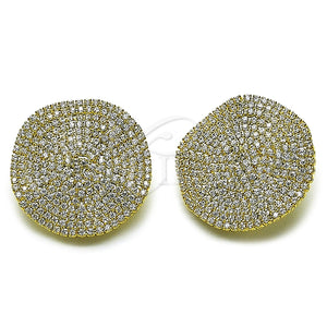 Arete Dormilona 02.457.0007 Oro Laminado, con Zirconia Cubica Blanca, Pulido, Tono Dorado