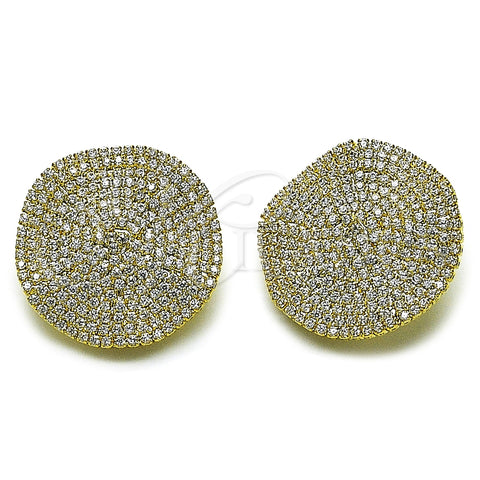 Arete Dormilona 02.457.0007 Oro Laminado, con Zirconia Cubica Blanca, Pulido, Tono Dorado