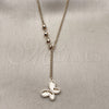 Gargantilla Elegante 04.418.0001.16 Oro Laminado, Diseño de Mariposa y Miami Cubana, Diamantado, Tono Dorado (Grosor 01.8 MM, 16 Pulgadas de Largo)