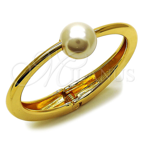 Aro Individual 07.307.0063.05 Oro Laminado, Diseño de Bola, con Perla Marfil, Pulido, Tono Dorado (Grosor 18 MM, Talla 5 (2,50 de Diámetro))