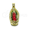 Dije Religioso 05.458.0002 Oro Laminado, Diseño de Guadalupe, Pulido, Tres Tonos