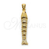 Dije Elegante 05.458.0003 Oro Laminado, Diseño de Pescado, con Zirconia Cubica Rubi, Pulido, Tono Dorado