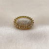 Anillo Multi Piedra 01.381.0003 Oro Laminado, con Zirconia Cubica Blanca, Pulido, Tono Dorado (Talla Unica)