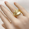 Anillo Elegante 01.381.0004 Oro Laminado, Diseño de Estrella y Concha, Pulido, Tono Dorado (Talla Unica)