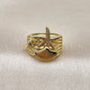 Anillo Elegante 01.381.0004 Oro Laminado, Diseño de Estrella y Concha, Pulido, Tono Dorado (Talla Unica)