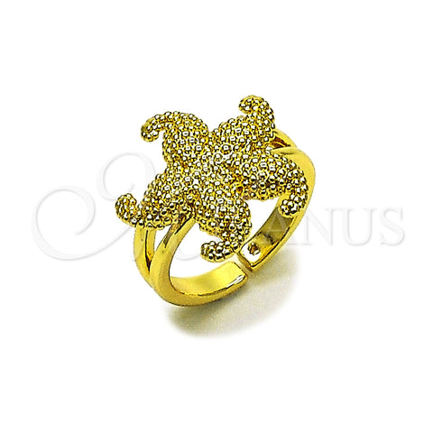Anillo Elegante 01.381.0005 Oro Laminado, Diseño de Estrella, Mate, Tono Dorado (Talla Unica)
