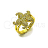 Anillo Elegante 01.381.0005 Oro Laminado, Diseño de Estrella, Mate, Tono Dorado (Talla Unica)