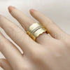 Anillo Multi Piedra 01.381.0006 Oro Laminado, con Zirconia Cubica White Platina, Pulido, Tono Dorado (Talla Unica)