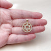 Dije Religioso 05.459.0003 Oro Laminado, Diseño de Estrella de Davi, con Zirconia Cubica Blanca, Pulido, Tono Dorado