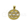 Dije Religioso 05.459.0002.1 Oro Laminado, Diseño de Estrella de Davi, Pulido, Tono Dorado