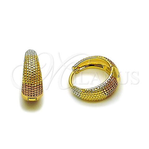 Argolla Huggie 02.196.0255.16 Oro Laminado, Pulido, Tres Tonos