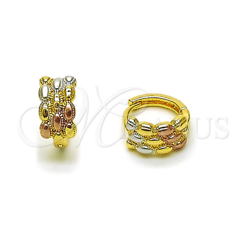 Argolla Huggie 02.196.0257.15 Oro Laminado, Pulido, Tres Tonos