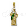 Dije Religioso 05.196.0018 Oro Laminado, Diseño de San Judas, Pulido, Tres Tonos