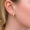 Argolla Huggie 02.213.0935.16 Oro Laminado, con Zirconia Cubica Blanca, Pulido, Tono Dorado