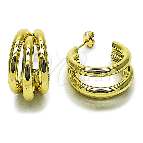 Argolla Pequeña 02.213.0455.25 Oro Laminado, Diseño de Hueco, Pulido, Tono Dorado