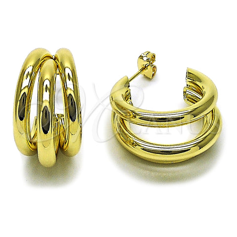 Argolla Pequeña 02.213.0455.25 Oro Laminado, Diseño de Hueco, Pulido, Tono Dorado