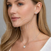 Juego de Arete y Dije de Adulto 10.460.0001 Rodio Laminado, Diseño de Corazón, con Zirconia Cubica Blanca, Pulido, Rodinado