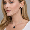 Juego de Arete y Dije de Adulto 10.460.0002.2 Rodio Laminado, Diseño de Rolo, con Zirconia Cubica Negro, Pulido, Rodinado