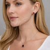 Juego de Arete y Dije de Adulto 10.460.0003 Rodio Laminado, Diseño de Rolo, con Zirconia Cubica Granate, Pulido, Rodinado
